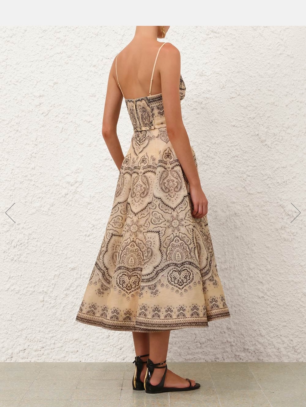 Zimmermann Beige Paisley Midi Dress - Picture 5 of 6